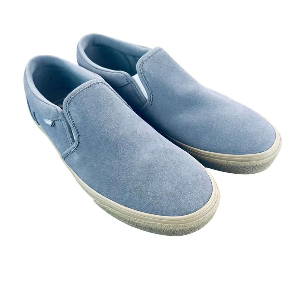Vans Asher Classic Slip-On Frost Gray Suede Gum Sole Mens 8.5 Sneakers Shoes